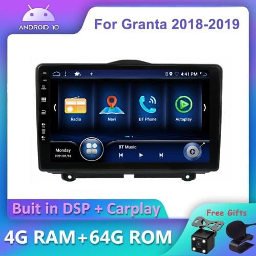 Bosion Android 10.0 DSP CarPlay Car DVD Radio Multimedia Player For LADA Granta Restyling 2018-2019 2 din GPS Navigation IPS AHD