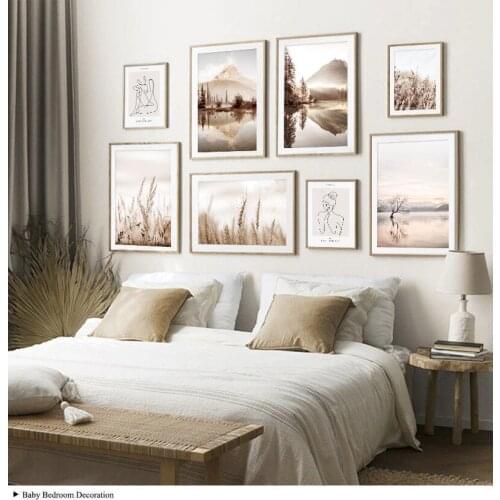 Bohemia Sunrise Nature Landscape Painting Lake Reflection Canvas Poster Wall Decoration Picture Nordic Style Art Print Gallery