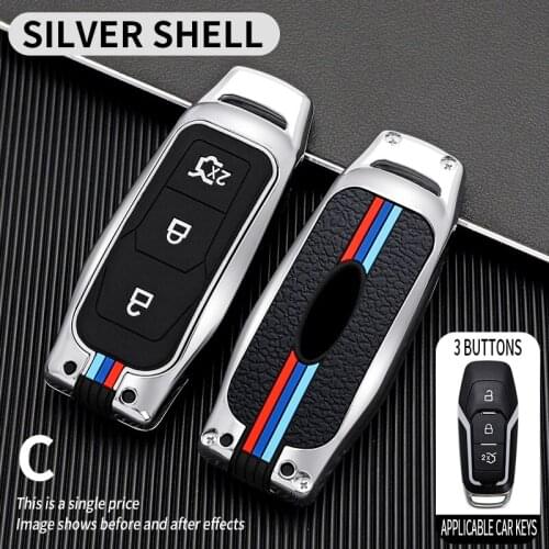 Zinc alloy Car Key Cover Case For Ford Mondeo Mustang F-150 Explorer Edge 2015 2016 2017 2018 Car Styling Keychain