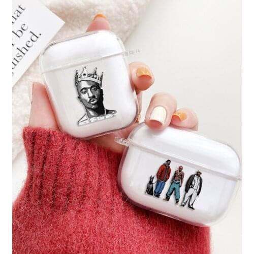 Rapper Tupac 2Pac Makaveli Case For Apple AirPods Cases 1 2 Clear Soft Cover Earphone Accessories For Air Pods Pro 3 Funda Coque
