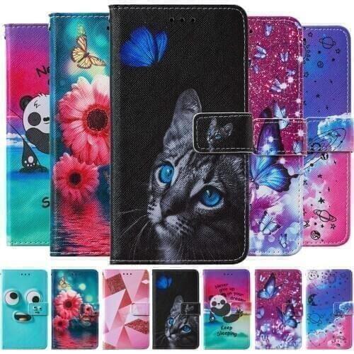 Flower Pattern Case For iPhone 6 7 8 Plus 11 12 Pro X XS XR Max SE 2 Panda Cat butterfly Painted Book Flip Leather Phone Cover