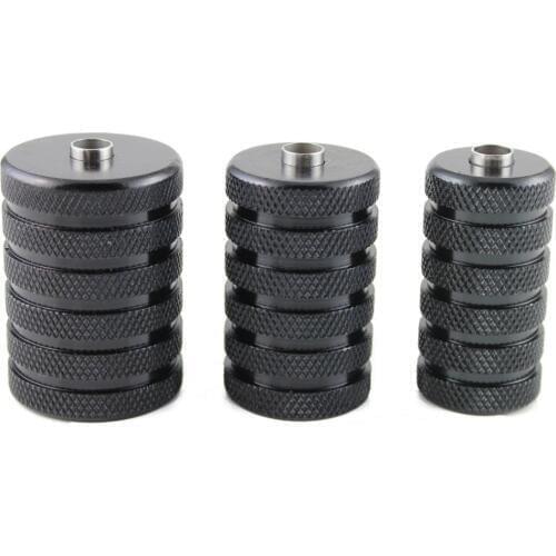 3pcs Black Aluminum Alloy Tattoo Grip With Back Stem Set 25mm/30mm/35mm