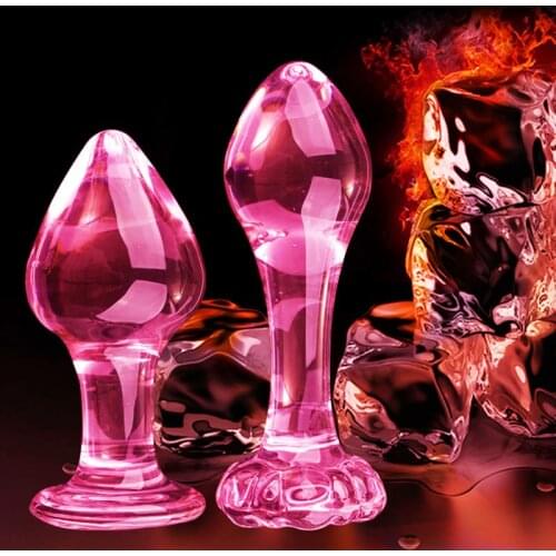 Exquisite Pink Anal Plug Crystal Glass Adult Big Ball Butt Toy Masturbation Products Prostate Massager Erotic Toys For Couple