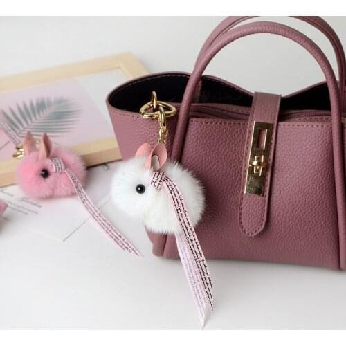 Copenhagen mink fur bunny pendant plush mini jade rabbit bag keychain charm cute adorable dead rabbit gift keychain doll