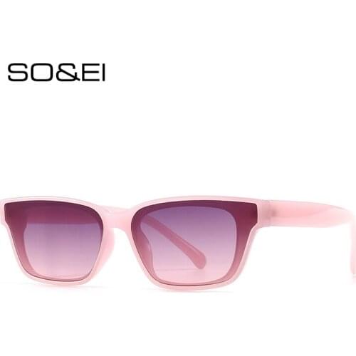 SO&EI Fashion Square Women Sunglasses Retro Jelly Color Shades UV400 Eyewear Trending Men Colorful Sun Glasses
