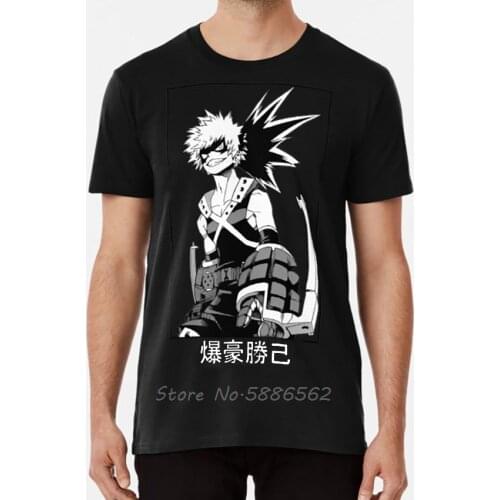Katsuki Bakugo T-Shirt Bakugo Bakugou Katsuki Bakugō Explosion Kirk Midoriya Deku Bnha Boku Tshirt Men Cotton Tees