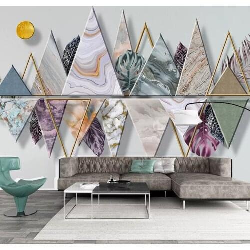 Custom 3D Photo Wallpaper Mural Nordic Modern Abstract Geometric Leaves Restaurant Living Room Background Wall Papers Home Decor