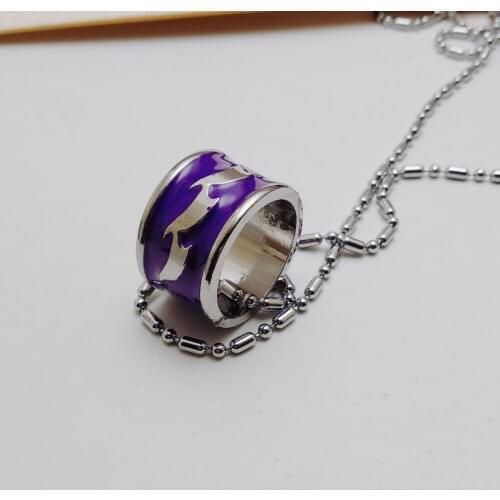 The Untamed Ring Anime Props MDZS Cosplay DIY Metal Jewelry Jiang Cheng Purple Lightning Animation Accessories Necklace Pendant