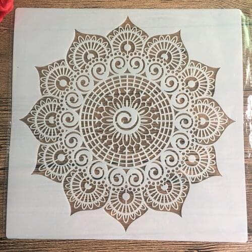 New 30 *30cm size diy craft mandala mold for painting stencils stamped photo album embossed paper card on wood, fabric,wall
