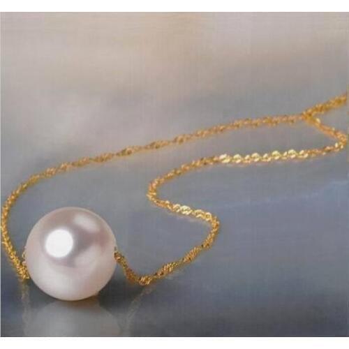 Charming 10-11mm natural white pearl necklace Pendant