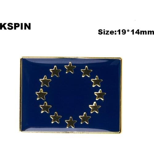 Rectangular European Union Flag Brooch Pins Metal Badges Military Decorative Buttons for Clothes XY0092