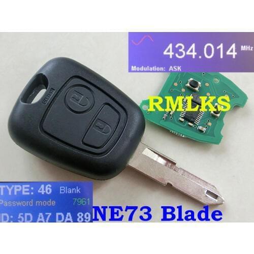 RMLKS New Remote Key ASK 433MHz PCF7961 Chip NE73 Blade Fit For Peugeot 206 207 For Citroen C2 Car Key