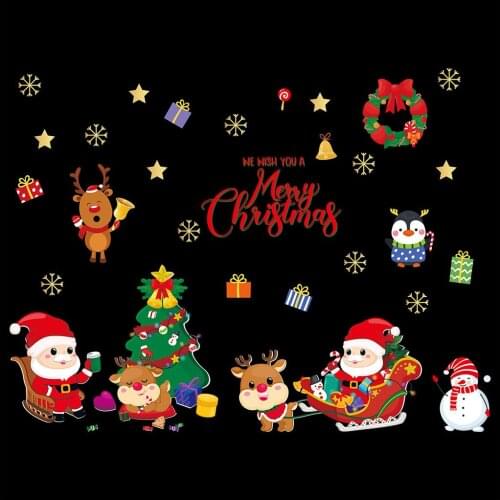 Christmas Snowflake Christmas Ball Wall Stickers Home Door And Window DIY Decor