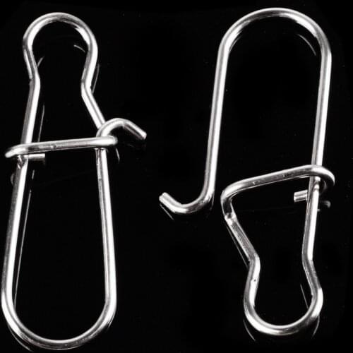 100pcs/lot Nice Fast Lock Snap 000#-8# Fishing Barrel Swivel Hooked Lure Snap Pin Connector 9mm-43mm Swivels Snap Fishing Tackle