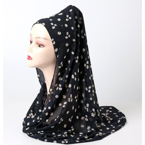 2021chiffon Hijab Scarf Women Design Flower Shawls Muslim Scarves Headscarf Wraps Turbans Headband Long Foulard Bandana 180*70cm