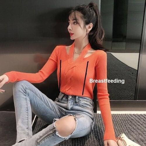 Autumn Winter Breastfeeding Maternity Sweater Nursing Tops for Pregnant Women Solid nursing Pregnancy Pullover Sweater F77