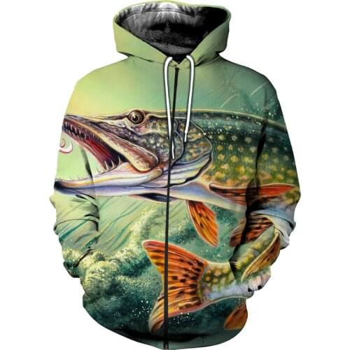 3D Tropical Fish Funny Hoodies Men Women Long Sleeve Hoody Sweatshirts Hooded Streetwear Hip Hop Zipper Jackets