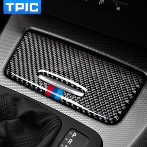 TPIC Interior Carbon Fiber Car Storage Box Panel Trim Cover Decor Sticker For BMW E90 E92 E93 ( 2005-2012 ) 3 series Car Styling