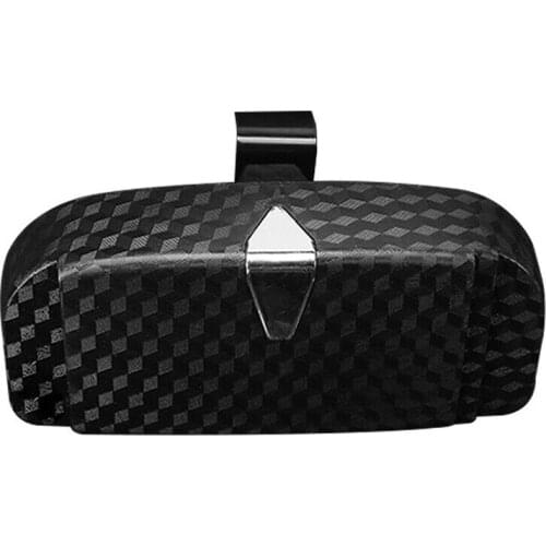 Universal Car Sunglasses Case Holder Sun Visor Clip-on Car Glasses Storage Pockets Solid Color Box For Glasses Accessories