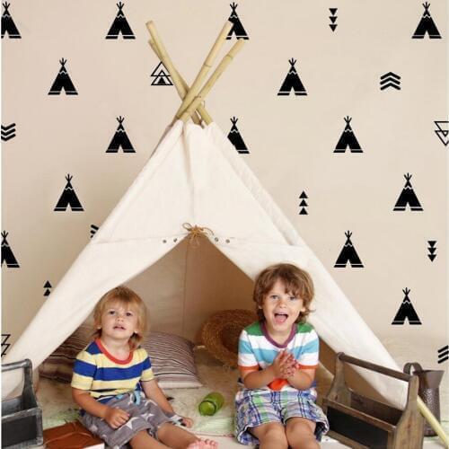 Teepee and Arrow Wall Decals Tee Pee Tribal Vinyl Wall Stickers Home Decor For Kids Room Nursery Decoration Interior Murals NR09