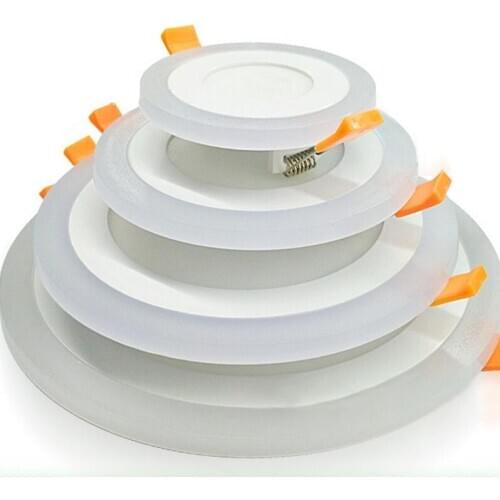 6W 12W 16W 24W led Ceiling Recessed panel Light Painel lamp home decoration round square Led Panel Downlight Blue+White 2 colors