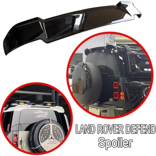 High Quality ABS Material Glossy Black Carbon Fiber Look Roof Spoiler For LAND ROVER Defender 2019 2020 2021 Rear Wing