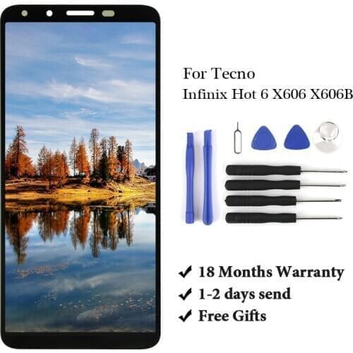10pcs For Tecno Infinix Hot 6 X606 X606B LCD Touch Screen Digitizer Assembly for infinix screen display replacement phone parts