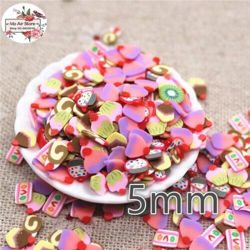 1000pcs 5mm mix color dessert candy slince polymer clay craft nail Art