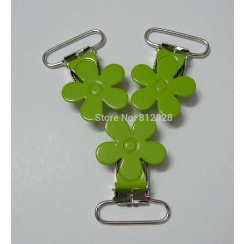 25pcs Lime Green Color Flower Suspender Clips