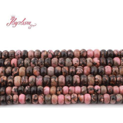 3x6,5x8mm Smooth Heishi Rondelle Multicolor Rhodonite Natural Stone Spacer Loose Beads For Jewelry Making DIY 15"Free Shipping
