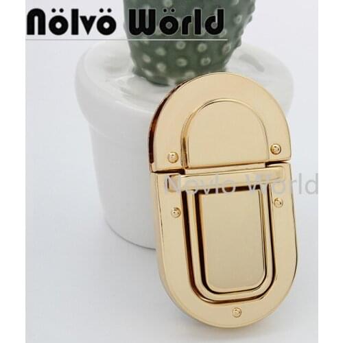 5-20 pieces Gold color 59X33mm Metal Large Tongue Lock for Leather Bag And Chain Purse Push Locks Hand Bag Accessories