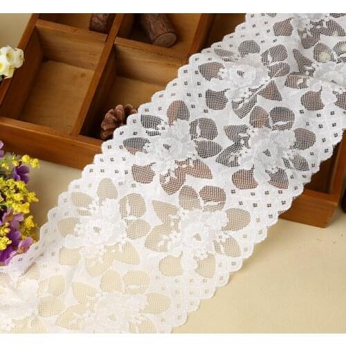 5m/iot Beautiful elastic lace trim garment decoration laciness fabric 18cm wide, wholesale price Z561
