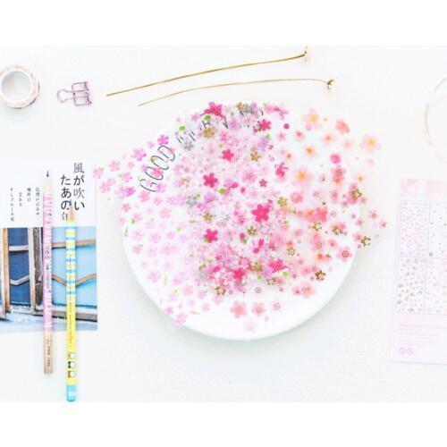 6 pcs/pack Romantic Sakura PVC Stickers Diary Sticker Scrapbook Decoration Japanese Stationery Stickers