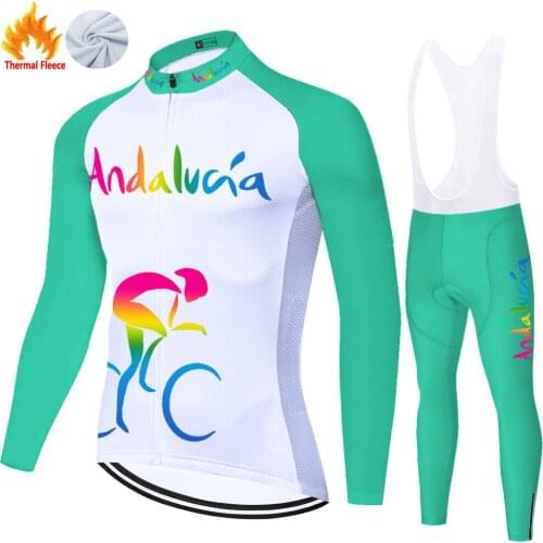 Andalucia Winter Thermal Fleece Camiseta Completo Estivo Maillot Tenue Velo Homme Ciclismo Masculino Uniforme Ciclismo Hombre