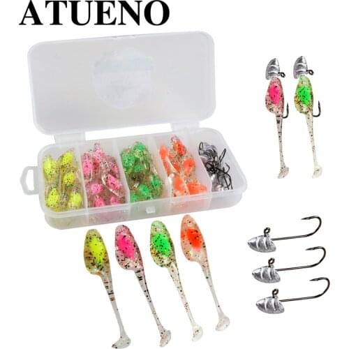 ATUENO Mini Soft Worm Wobbler Bait 0.9g 45mm Ocean Rock Fishing Lure Bass Soft Perch Bait Crappie Lures Shad Baits