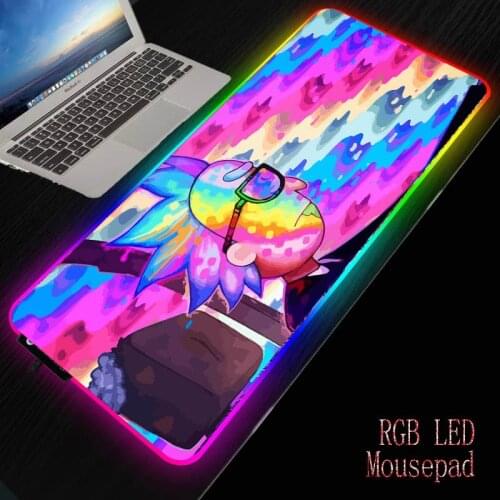 MRGBEST Anime Morty Large Mouse Pad Soft LED Backlit Computer Mousepad for Gamer Office PC Rick Desk Mat XXL Big Mause Pad