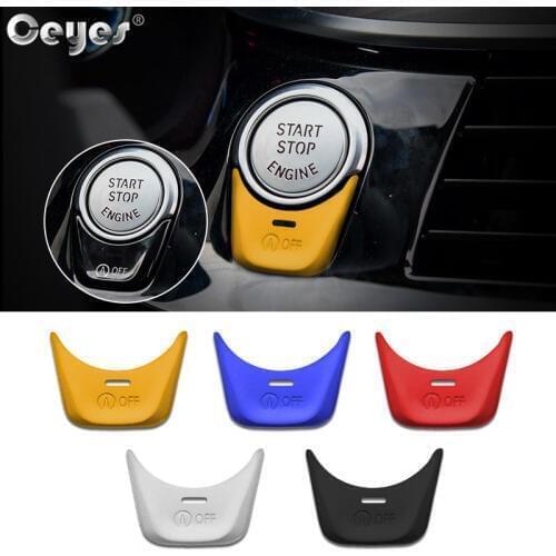 Ceyes 1pc Car Engine Ignition Start Stop Switch Button Rings Accessories Stickers For Bmw X3 X4 X5 GT 5 6 7 Series Cover Styling