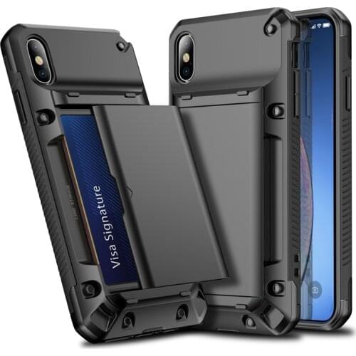 IPhone 11 12 Pro Max X XR XS SE 7 8 6 Plus Phone Case Wallet Credit Card Holder Slots Pocket Cover Pure Color Business Phone Bag