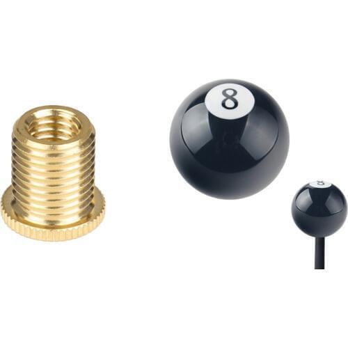 Black 8 Billiard Round M12*1.25 Car Gear Shift Knob And M8x1.25 Nut Insert
