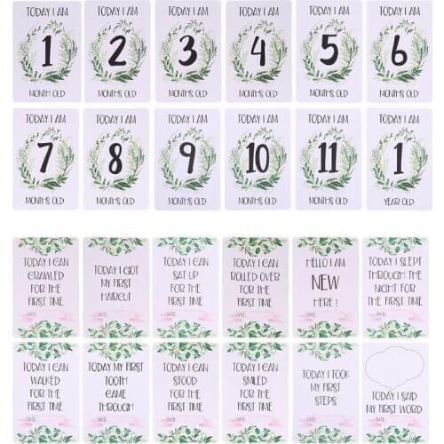 Baby Monthly Cards Sticker Photography Photo Age Cards Baby Shower Registry Gift R9JD