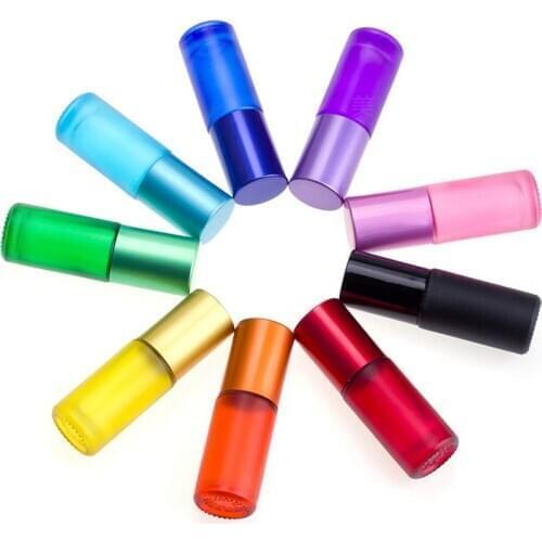 10pcs 5ml Essential Oil Perfume Frosted Roller Glass Bottles Mist Container Portable Travel Refillable Roll On Bottle