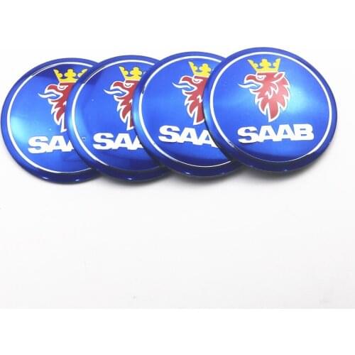4Pcs 56mm Car Wheel Hub Center Caps Cover Emblem Badge Sticker For SAAB 9-3 93 9-5 9 3 9000 9 5 Car Styling