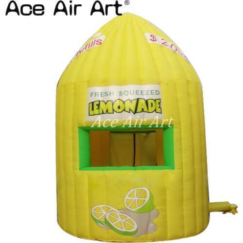 Nicely inflatable lemonade booth/stands,inflatable mobile lemon juice drink stall/Beverage bar lenmon tent for promotion