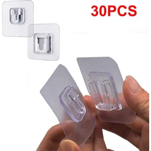Double-sided Adhesive Wall Hanging Hook 10/20 Pairs Multi-purpose Hook Transparent Suction Cup Hook Bathroom Self-adhesive Hook