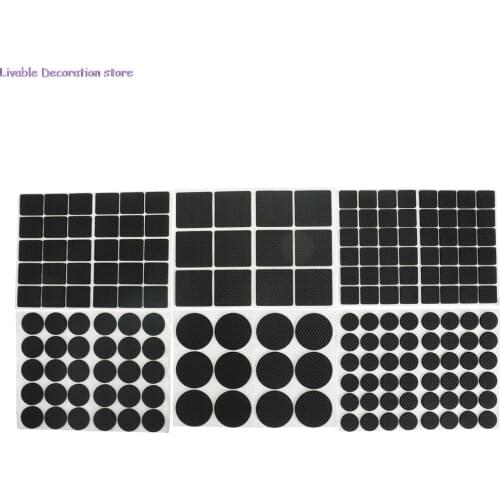 12/30/48Pcs Multifunction Black Self Adhesive Furniture Leg Table Chair Sofa Feet Floor Non-slip Mat Sticky Pad Protector