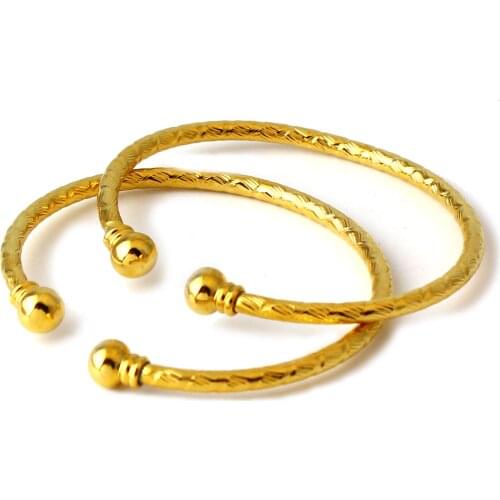 Fansheng Round Fashion Jewelry 2020 New Trendy 18K Plated Bangles For Child Gift