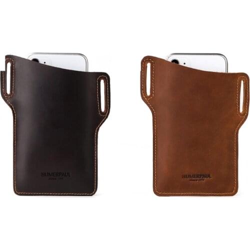 Fashional 100% Brand New Vintage Men Cellphone Loop Holster Case Belt Waist Bag Props Leather Purse Phone Wallet