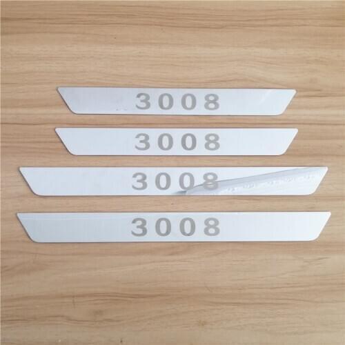 Door Sill Stainless Steel Scuff Plate threshold Article For Peugeot 3008 good quality Praised car-styling car accessories
