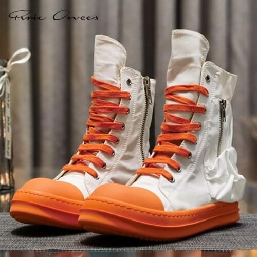 Rric Owens Original Womens Sneakers Mens Sneakers Shoes Transparent Soles Men Shoe Mens Casual Shoes Zipper Canvas Boots