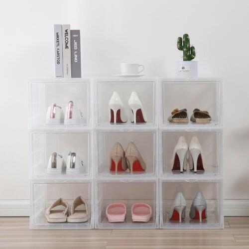 Transparent Shoe Box Large Shoes Storage Dust Proof Display Sneakers Basketball Shoe Box Organizer Stackable Plastic Container